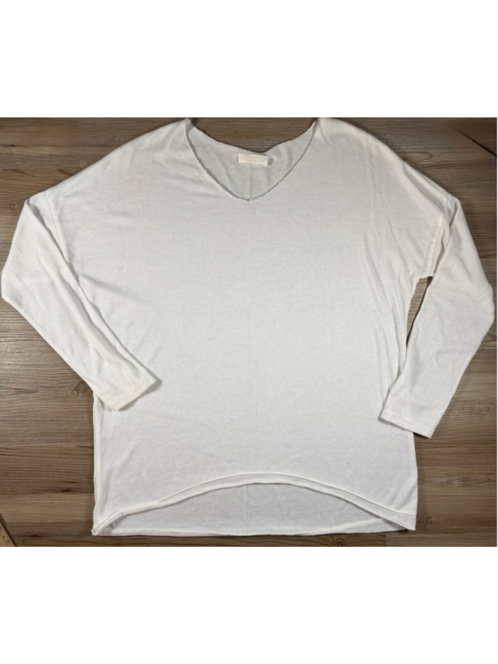 Women's Scandal Super Soft thin Long Sleeve White Sweater